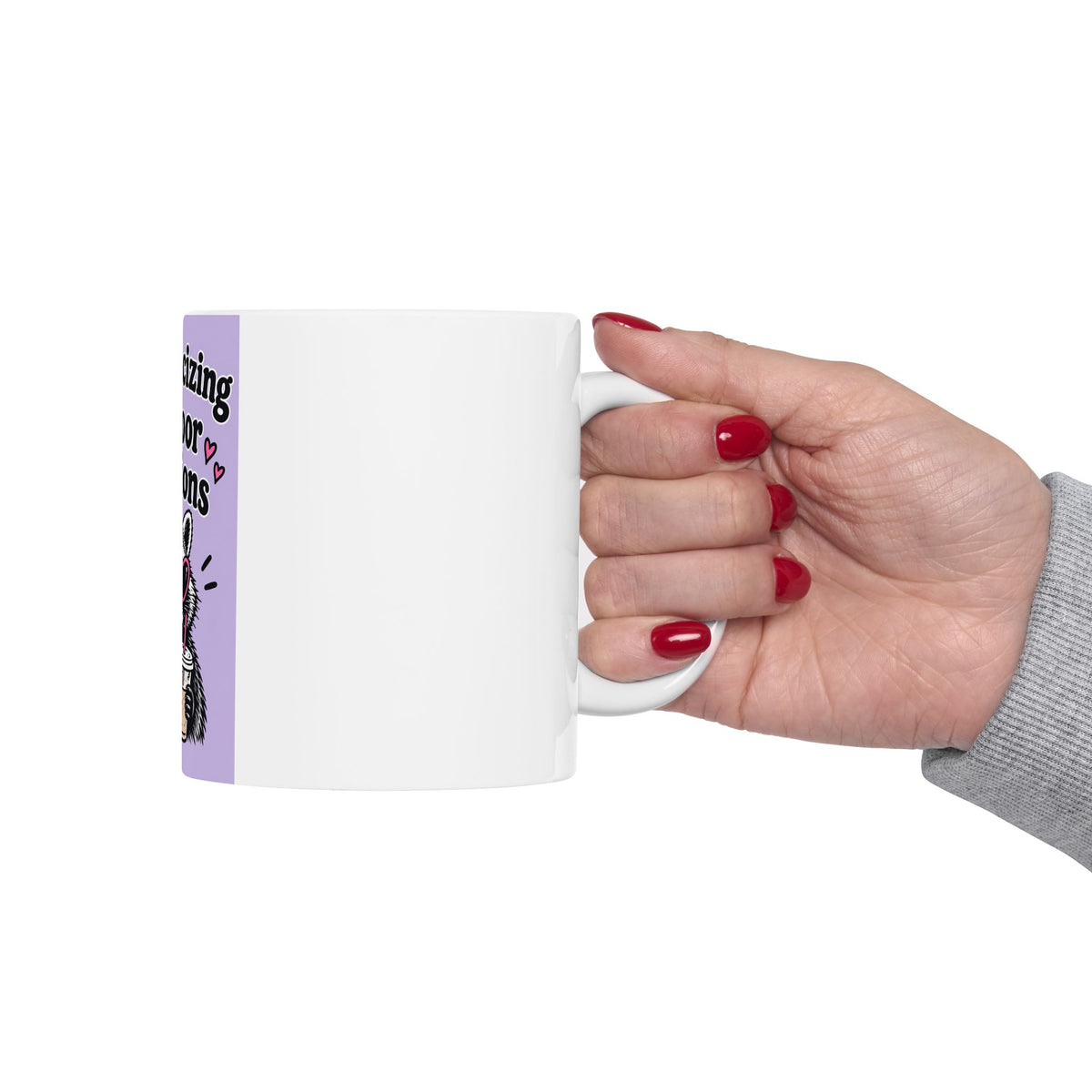 Ceramic Mug — "Romanticizing My Poor Decisions" Cute Raccoon Coffee Mug (11oz/15oz)
