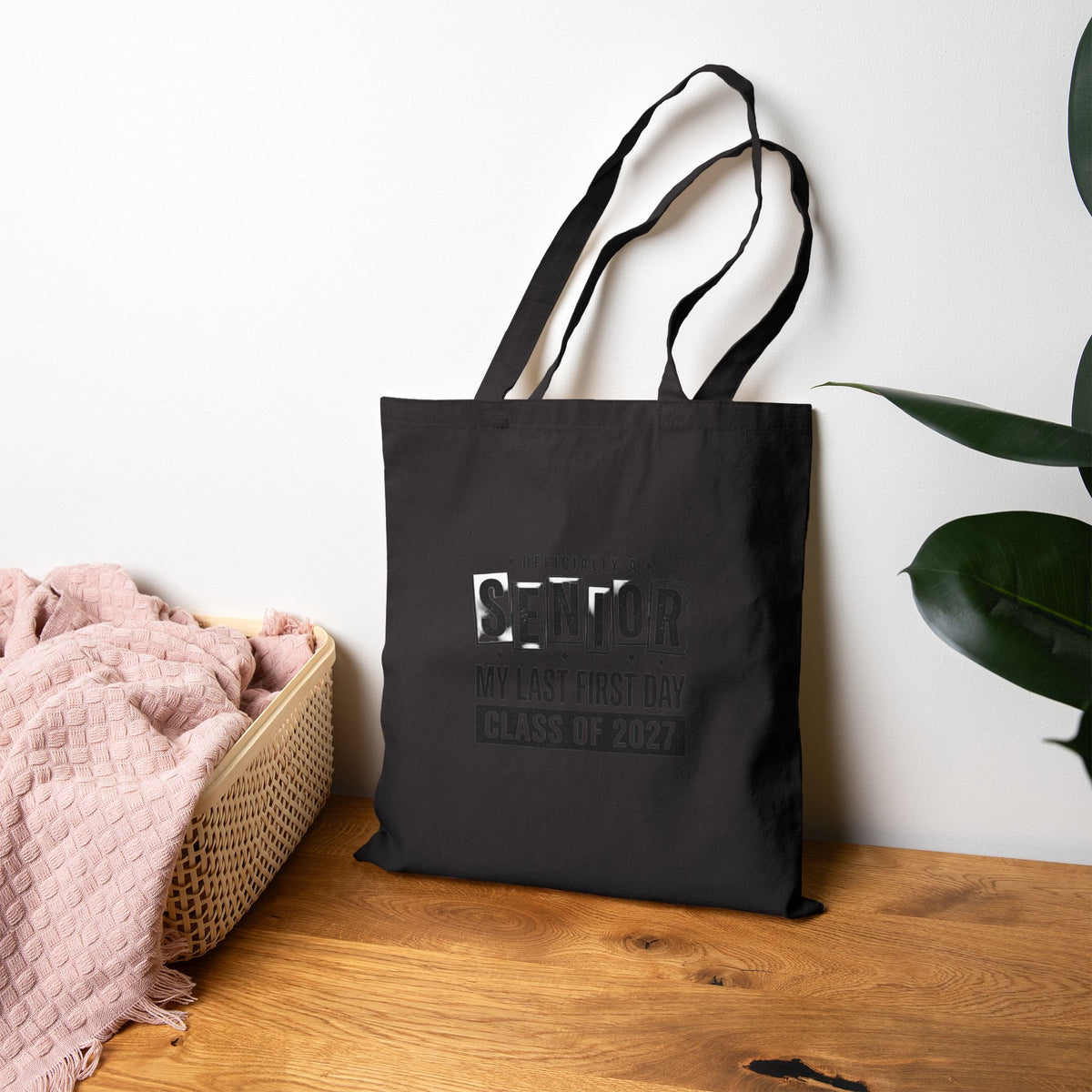 Senior Class of 2027 Cotton Tote — "Officially a Senior" Graduation Tote Bag