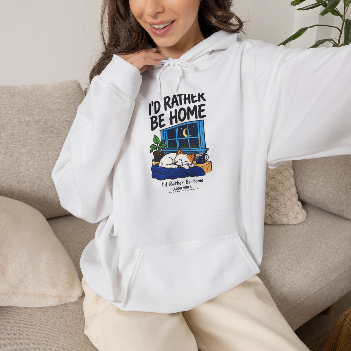 Cozy Camper Hoodie - "I'd Rather Be Home" RV Camping Sweatshirt