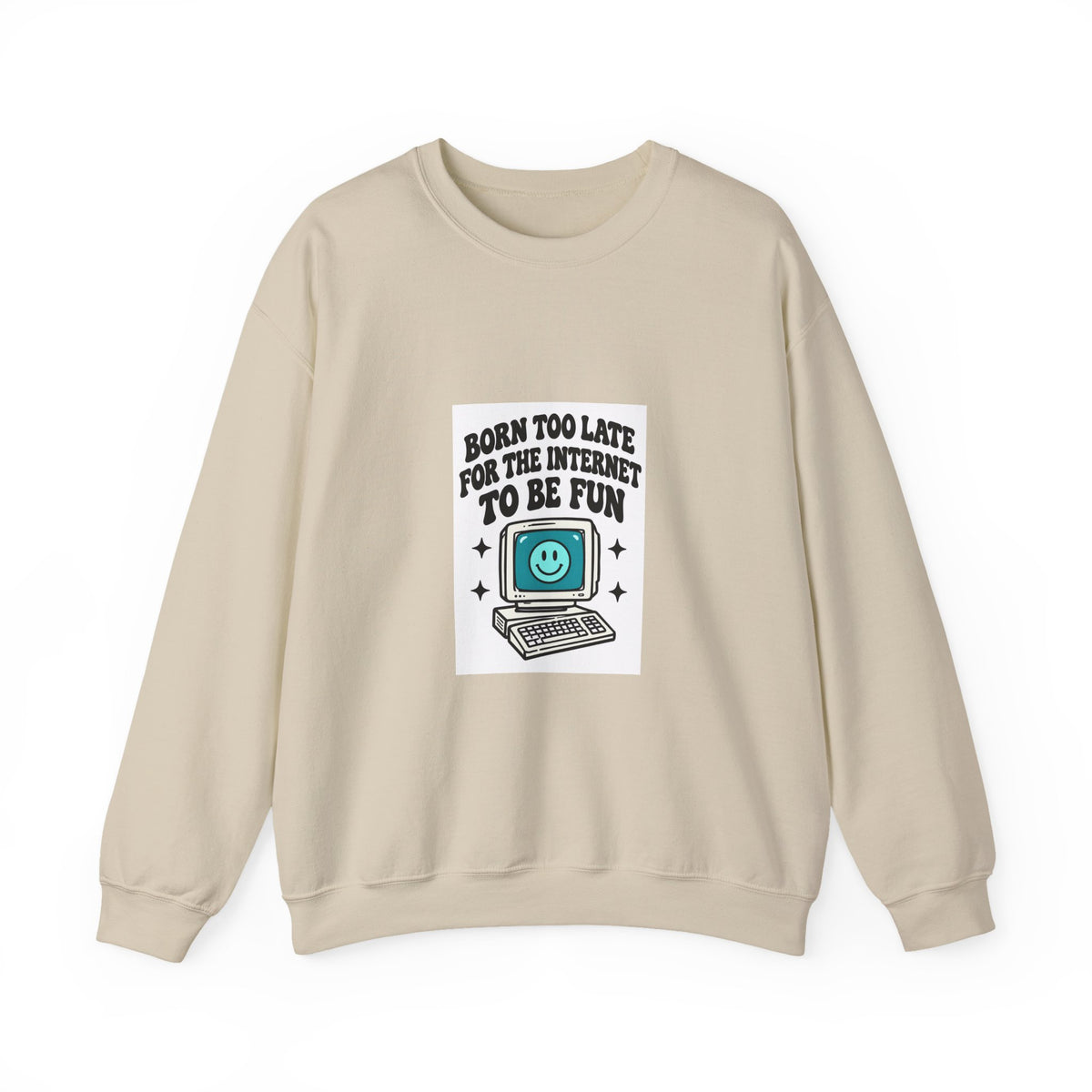 Retro Computer 'Never Too Late To Be Fun' Sweatshirt | Cute Tech Graphic