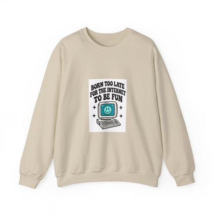 Retro Computer 'Never Too Late To Be Fun' Sweatshirt | Cute Tech Graphic