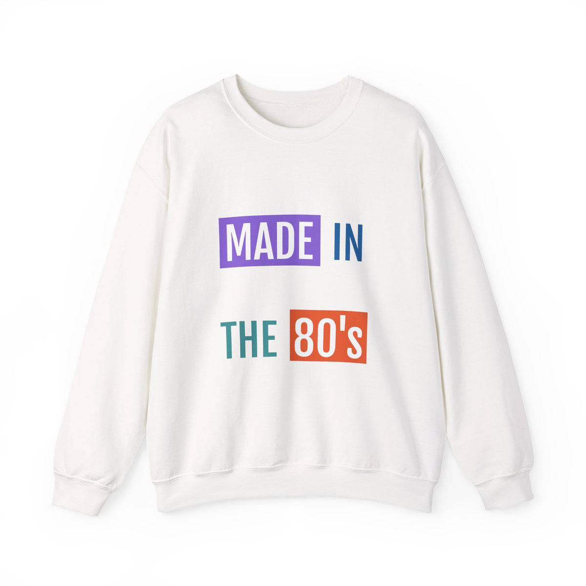 Made in the 80s Sweatshirt | Retro 80s Typography, Color Block Letters