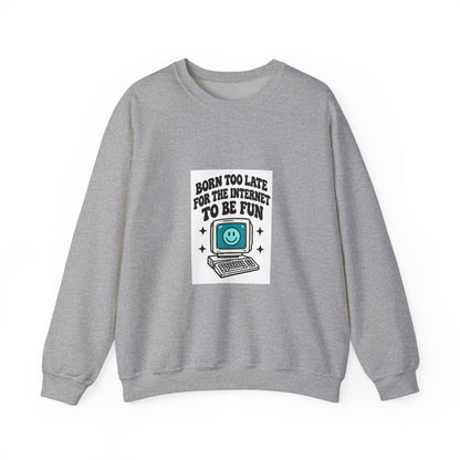 Retro Computer 'Never Too Late To Be Fun' Sweatshirt | Cute Tech Graphic
