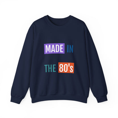 Made in the 80s Sweatshirt | Retro 80s Typography, Color Block Letters