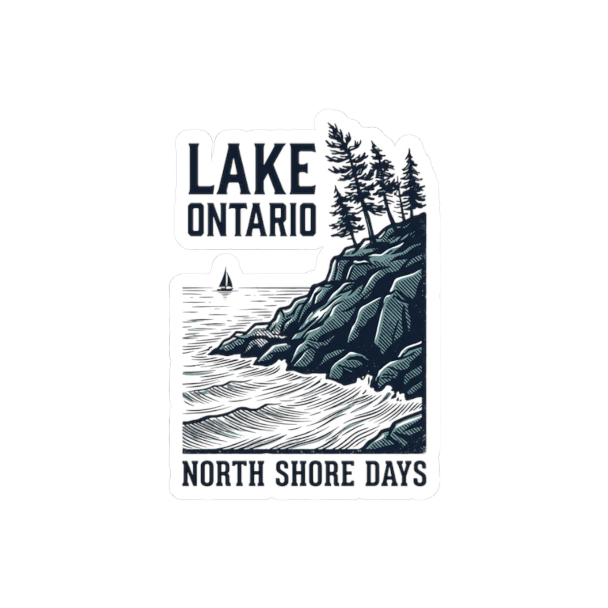 Lake Ontario North Shore sticker | Scenic lake decal, nautical outdoors