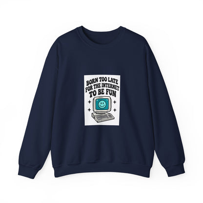 Retro Computer 'Never Too Late To Be Fun' Sweatshirt | Cute Tech Graphic