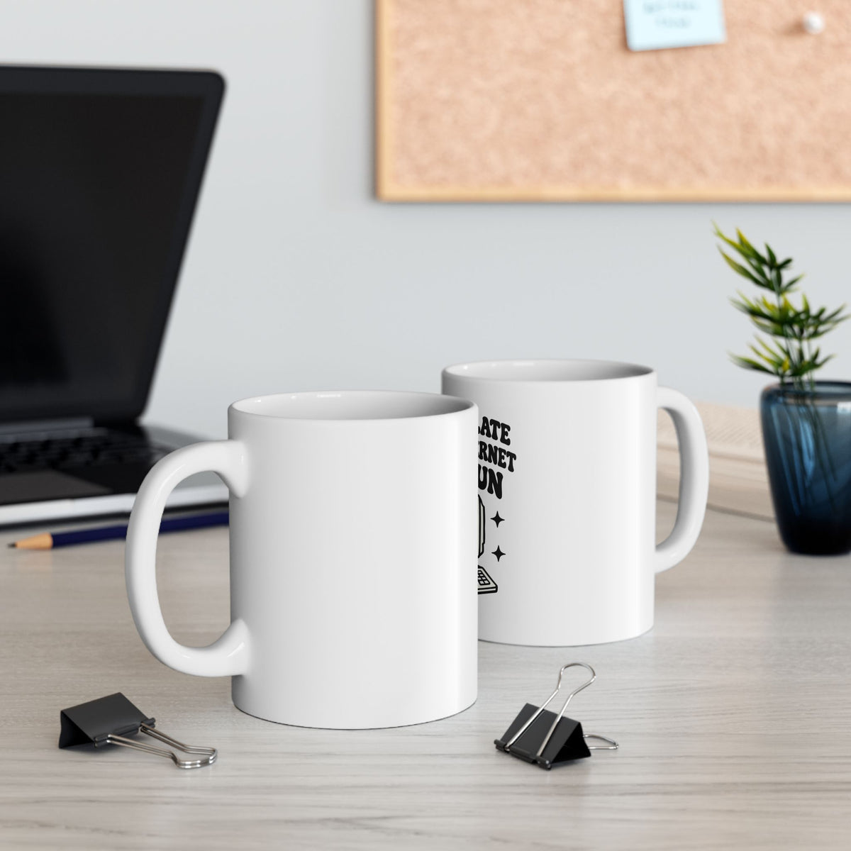 Funny Retro Computer Mug - "Born Too Late For The Internet To Be Fun" Ceramic Coffee Cup (11oz, 15oz)