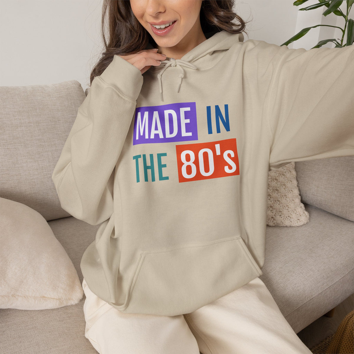 Made in the 80s Hoodie | Retro Text 1980s Nostalgia Sweatshirt