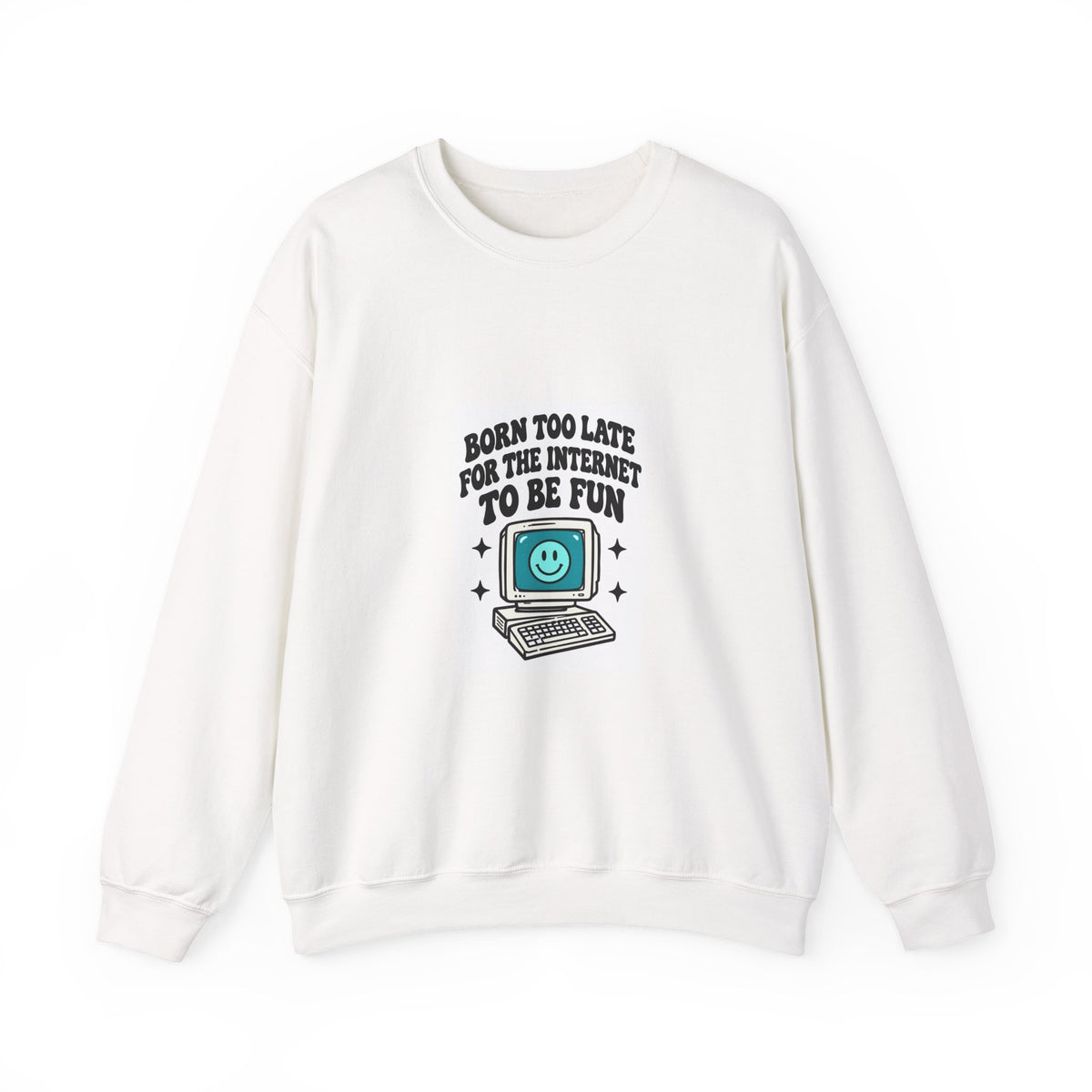 Retro Computer 'Never Too Late To Be Fun' Sweatshirt | Cute Tech Graphic