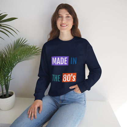 Made in the 80s Sweatshirt | Retro 80s Typography, Color Block Letters