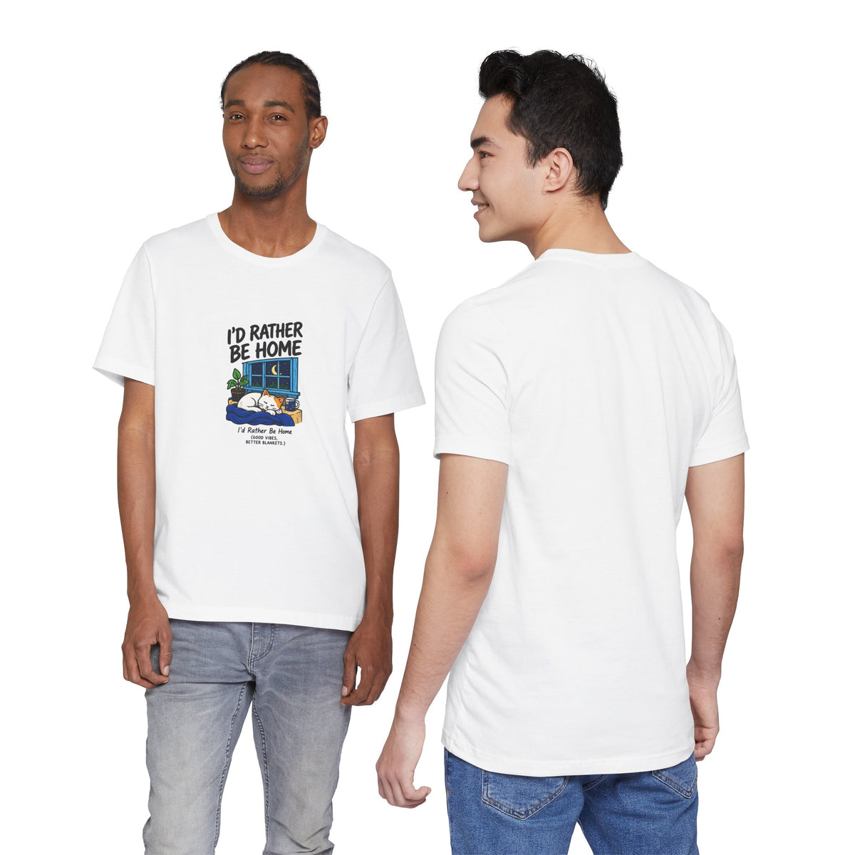 I'd Rather Be Home Cat T-Shirt — Cozy Night In Graphic Tee