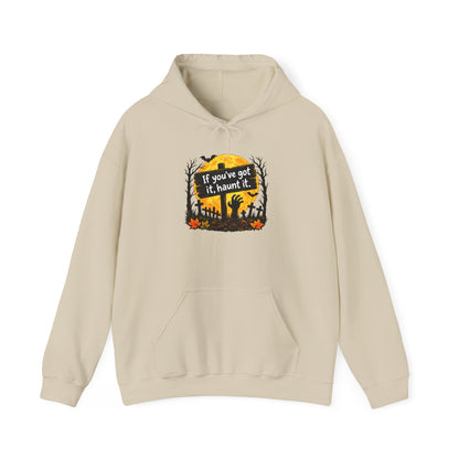 If you've got it, haunt it Halloween hoodie | spooky graveyard design