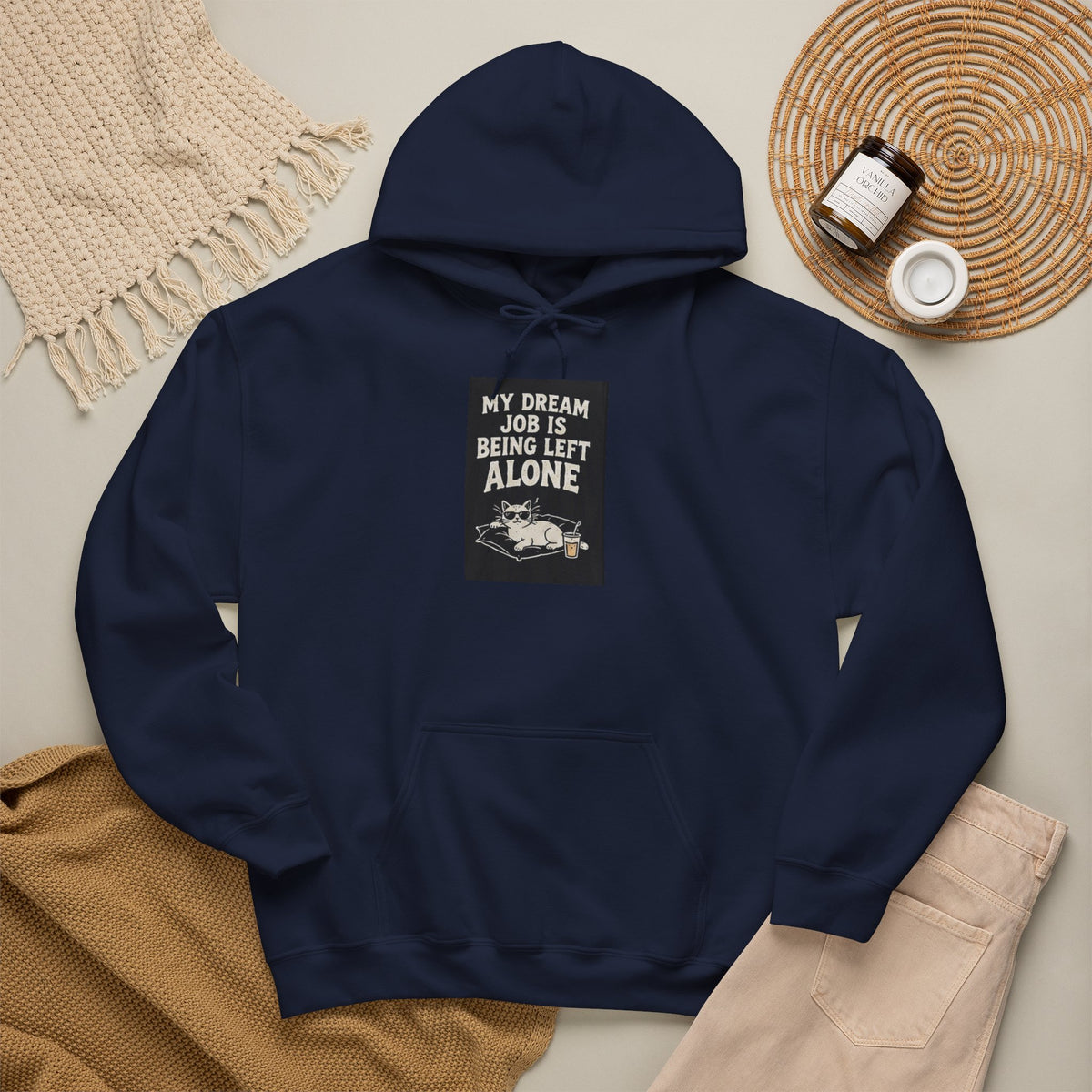 Left Alone Hoodie — “My Dream Job Is Being Left Alone” Cozy Introvert Pullover