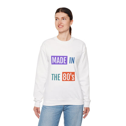 Made in the 80s Sweatshirt | Retro 80s Typography, Color Block Letters