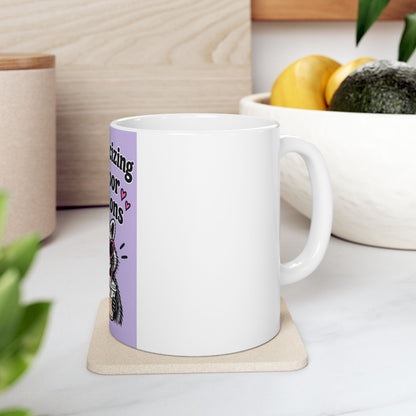 Romanticizing My Poor Decisions Mug — Cute Raccoon Coffee Cup (11oz/15oz)