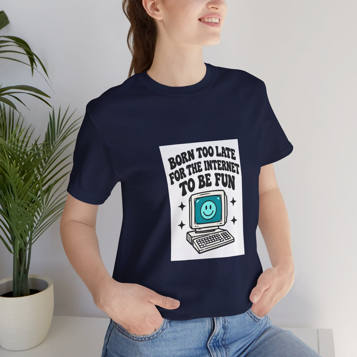 Retro Computer Cartoon Tee | "Never Too Late To Be The Fun" graphic