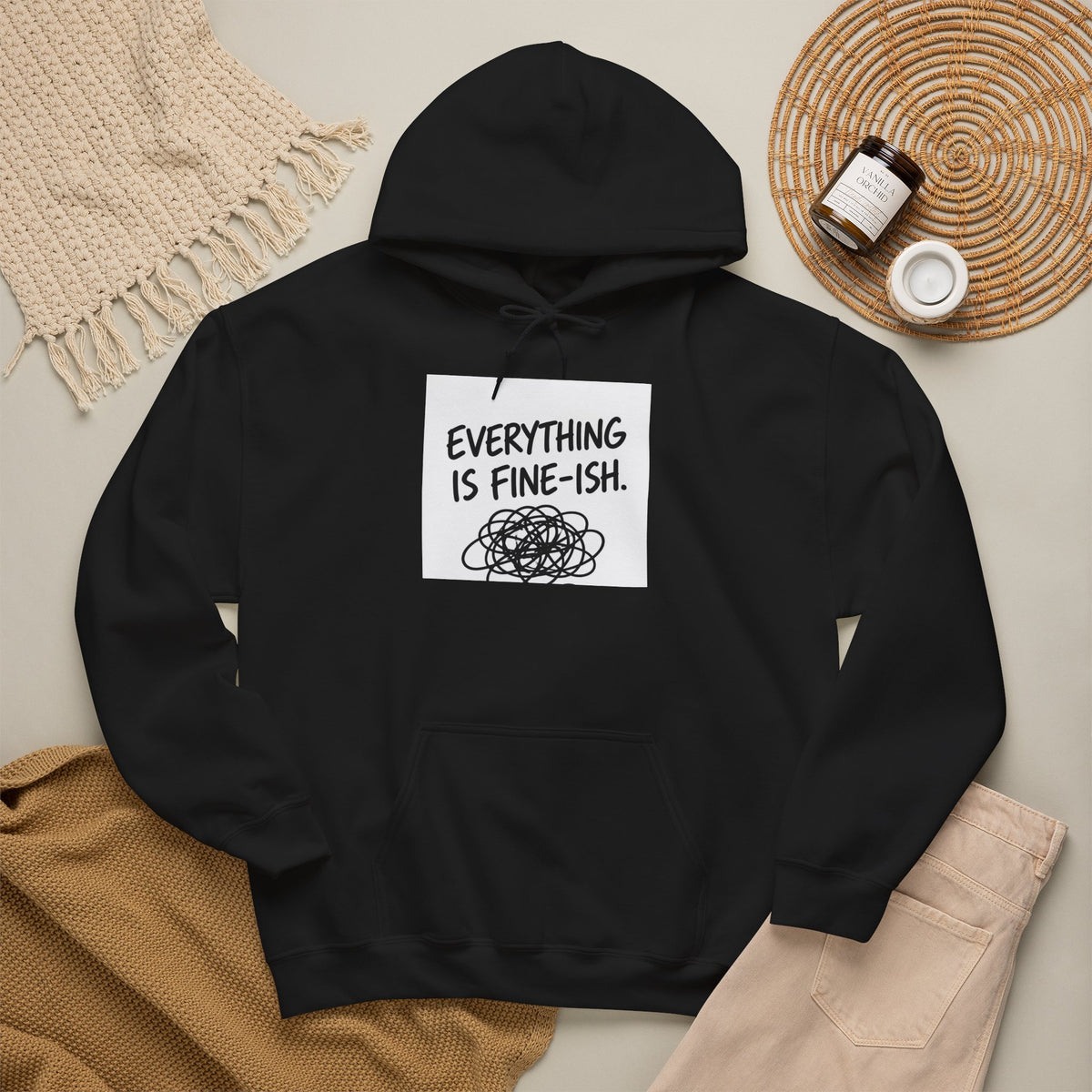 Everything Is Fine-ish Hoodie — Funny Relatable Graphic Pullover