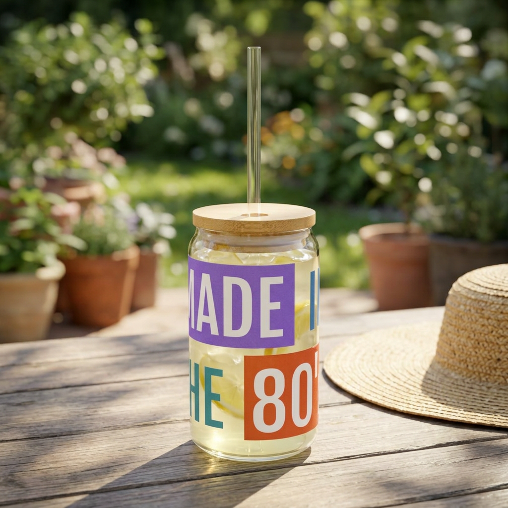 Made in the 80s Sipper Glass — Retro 16oz Tumbler with Straw
