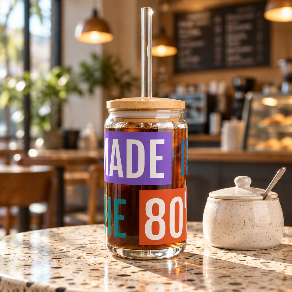 Made in the 80s Sipper Glass | 16oz Clear Tumbler with Straw