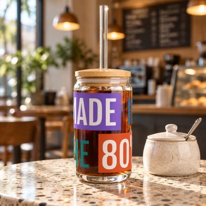 Made in the 80s Sipper Glass | 16oz Clear Tumbler with Straw