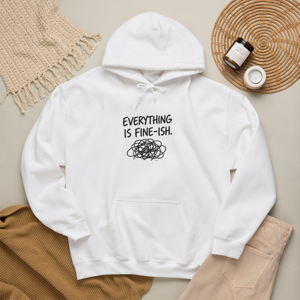 Everything Is Fine-ish Hoodie — Funny Relatable Graphic Pullover