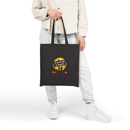 If you've got it, haunt it Tote Bag | Halloween ghost graveyard pumpkin design