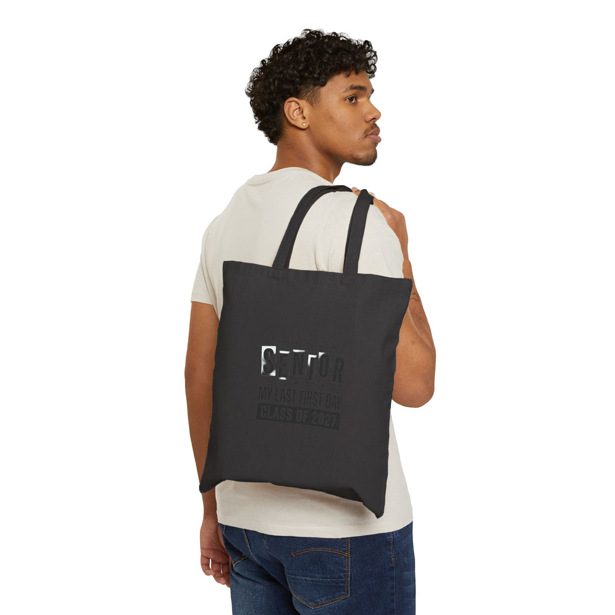 Senior Class of 2027 Cotton Tote — "Officially a Senior" Graduation Tote Bag
