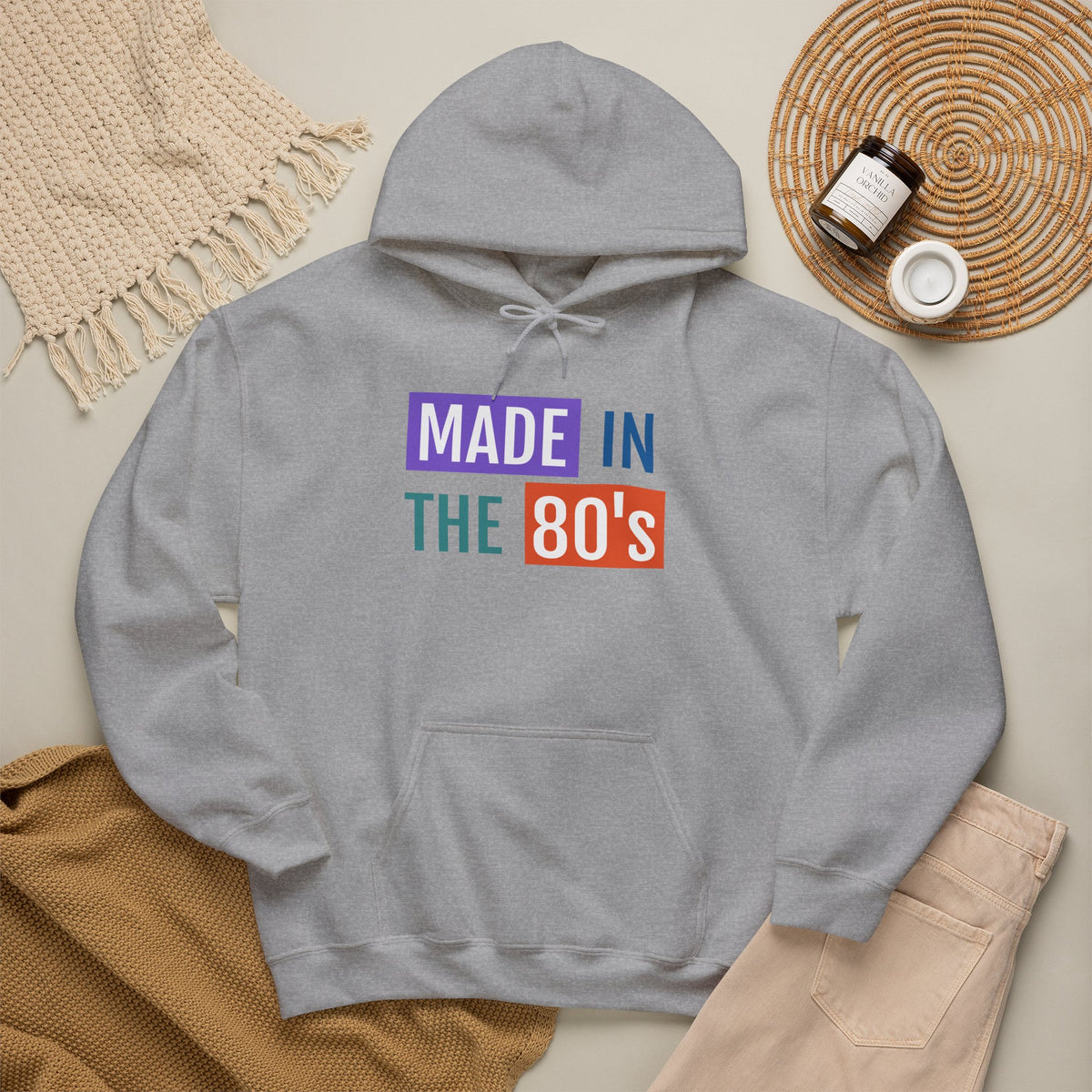 Made in the 80s Hoodie | Retro Text 1980s Nostalgia Sweatshirt
