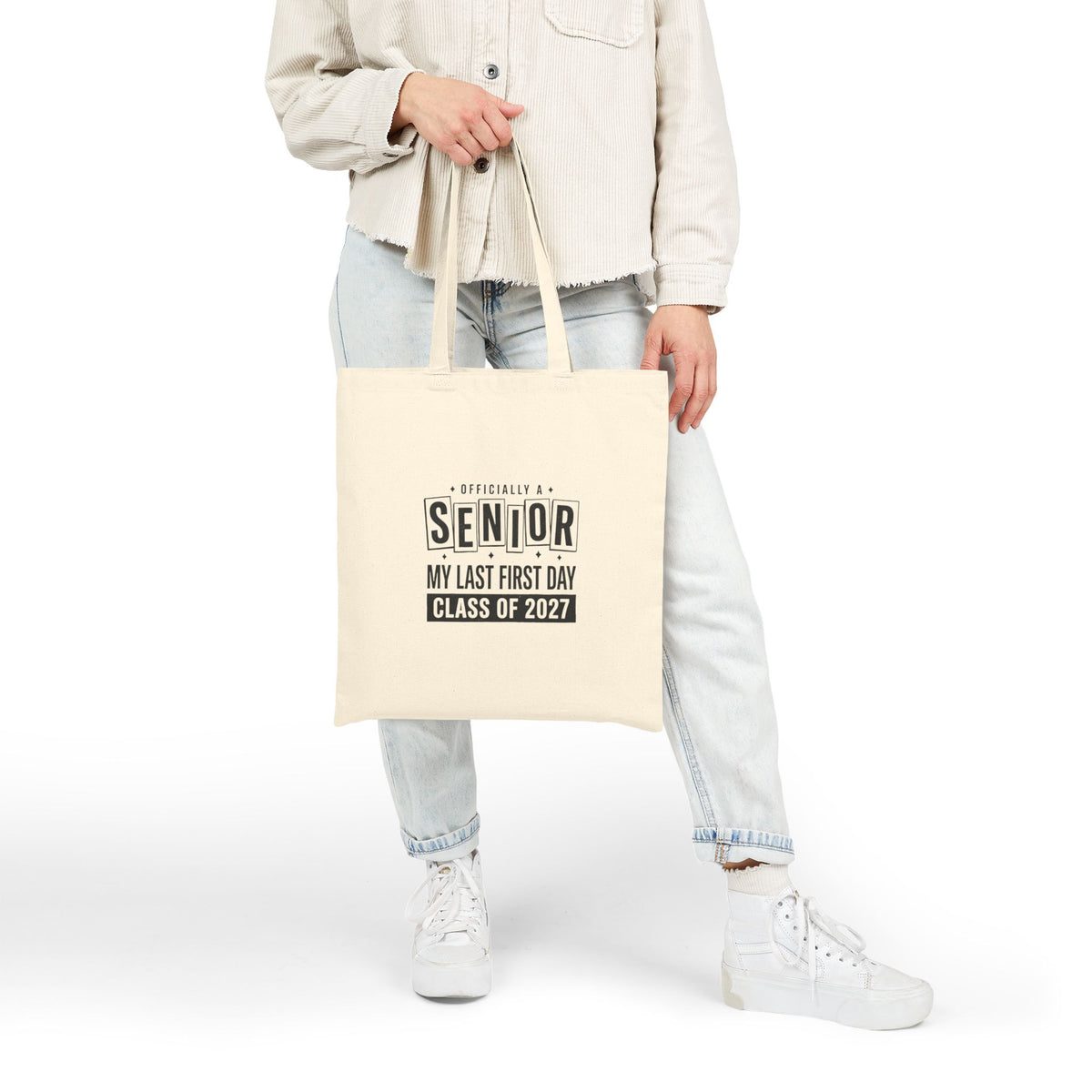 Senior Class of 2027 Cotton Tote — "Officially a Senior" Graduation Tote Bag