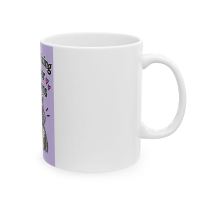 Romanticizing My Poor Decisions Mug — Cute Raccoon Coffee Cup (11oz/15oz)