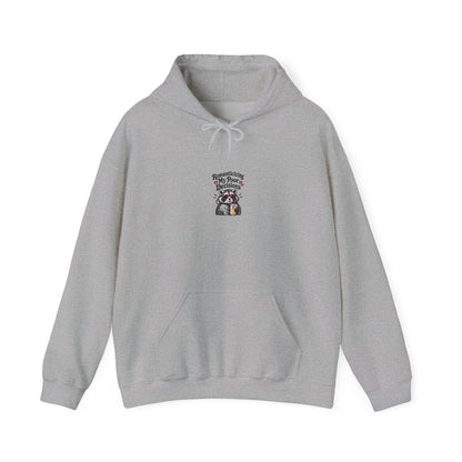 Raccoon Mama Hoodie – "Mama Bear? Mama Raccoon?" Cute Motherhood Graphic Hooded Sweatshirt