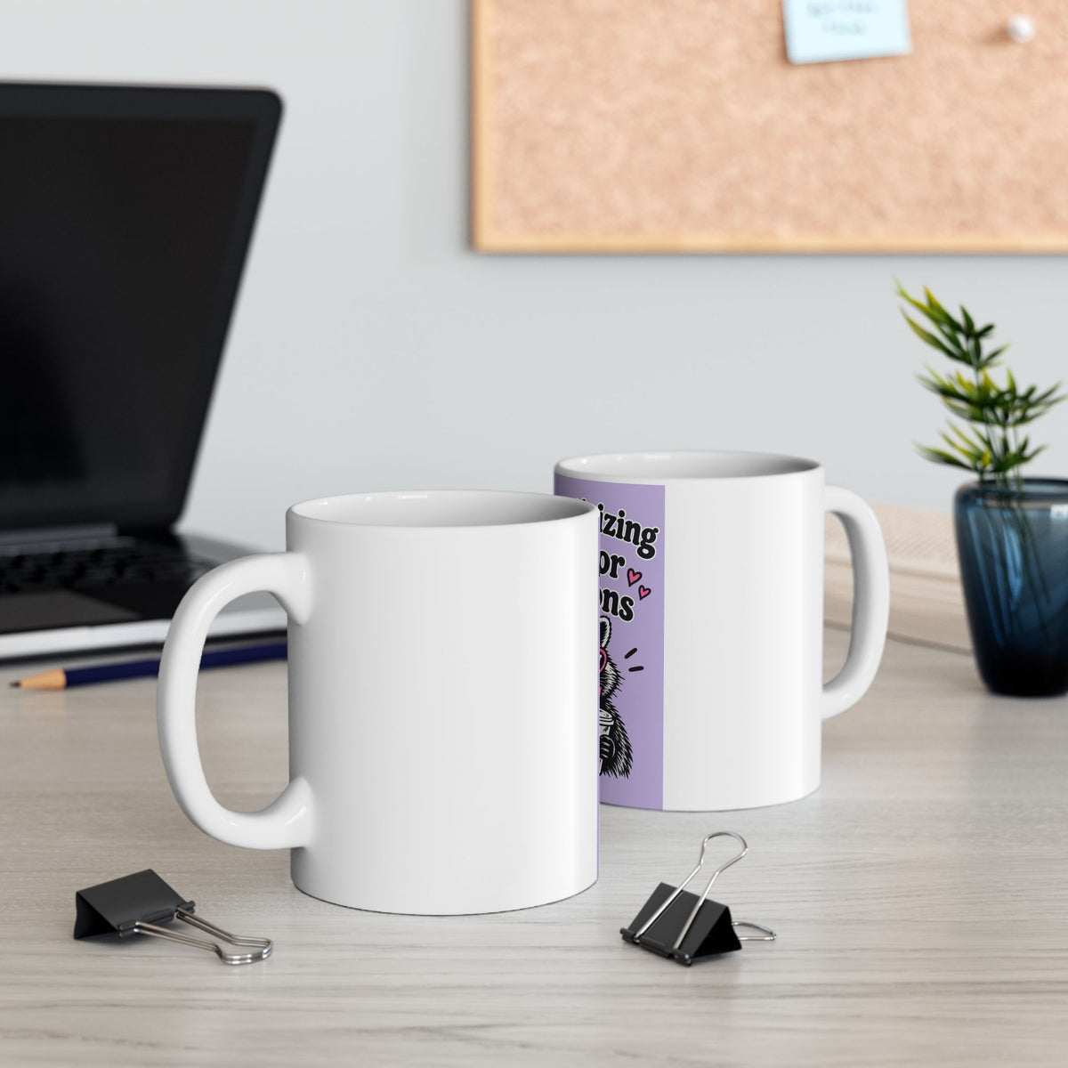 Ceramic Mug — 'Romanticizing My Poor Decisions' Cute Raccoon Coffee Mug (11oz/15oz)